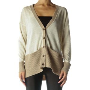 Madewell Contrast Knit Yarn Mix Cardigan Sweater Sz XS Wool Linen Alpaca